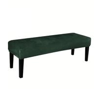LyzqxHL Funda otomana de Terciopelo, Moderna, de Color Liso, for Banco de Comedor, tapizada, elástica, Rectangular, for Sala de Estar, Cocina y Dormitorio.(Dark Green)