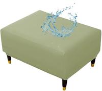LyzqxHL Funda otomana Rectangular de Piel sintética, Impermeable, elástica, de Color sólido, Estilo Moderno, con Base elástica.(Green,Large)