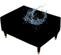 LyzqxHL Funda otomana Rectangular de Piel sintética, Impermeable, elástica, de Color sólido, Estilo Moderno, con Base elástica.(Black,X Large)