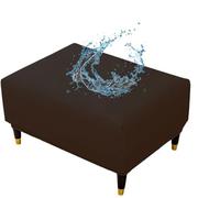 LyzqxHL Funda otomana Rectangular de Piel sintética, Impermeable, elástica, de Color sólido, Estilo Moderno, con Base elástica.(Coffee,X Large)