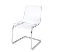 LyzqxHL Sillas de Cocina, 1 Silla de Comedor de acrílico Transparente con Patas de Metal Plateado. Asientos de plástico Modernos for Bodas, restaurantes y Banquetes.(Clear)