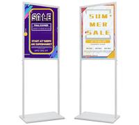 LyzqxHL Soporte for Carteles, Soporte for Carteles, tableros de exhibición con Marco de Suelo, Soporte for exhibición de anuncios, for exhibición de Bodas/Actividades comerciales(White,50 * 70cm)