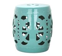 LyzqxHL Taburete Decorativo, Taburete for Exteriores, Taburete de Tambor de cerámica Hueco Grande, Taburete for sofá de Sala de Estar, Silla de Estudio, decoración de mesita de Noche(Blue)