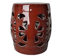 LyzqxHL Taburete Decorativo, Taburete for Exteriores, Taburete de Tambor de cerámica Hueco Grande, Taburete for sofá de Sala de Estar, Silla de Estudio, decoración de mesita de Noche(Red)