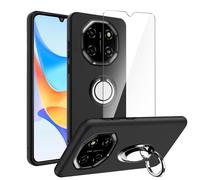 LYZXMY Funda para Blackview Shark 6 5G(6.88") Negro Carcasa + Soporte de Anillo Giratorio + Protector de Pantalla de Cristal Templado