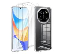 LYZXMY Funda para Blackview Shark 6 5G(6.88") Transparente Carcasa +3 Protectores de Pantalla de Vidrio Templado, Carcasa Suave de Silicona TPU