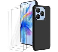 LYZXMY Funda para Blackview Shark 9(6.67") Negro Carcasa +3 Protectores de Pantalla de Vidrio Templado, Carcasa Suave de Silicona TPU
