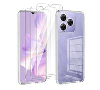 LYZXMY Funda para Blackview Wave 8/Wave 8C(6.56") Transparente Carcasa +3 Protectores de Pantalla de Vidrio Templado, Carcasa Suave de Silicona TPU