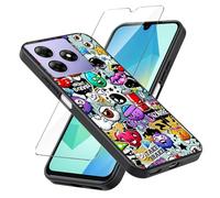LYZXMY Funda para Blackview Wave 8C (6.56") + Protector de Pantalla Vidrio Templado Película Protectora - Negro Carcasa Silicona TPU Suave Caso Case - Monster