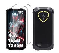 LYZXMY Funda para Cubot Kingkong Mini 4(4.7") Negro Carcasa +2 Protectores de Pantalla de Vidrio Templado, Carcasa Suave de Silicona TPU