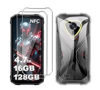 LYZXMY Funda para Cubot Kingkong Mini 4(4.7") Transparente Carcasa +2 Protectores de Pantalla de Vidrio Templado, Carcasa Suave de Silicona TPU