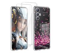 LYZXMY Funda para Cubot MAX 5(6.95") Transparente Carcasa +2 Protectores de Pantalla de Vidrio Templado, Carcasa Suave de Silicona TPU-WM85