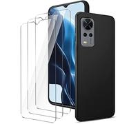 LYZXMY Funda para CUBOT Note 30(6.52") Negro Carcasa +3 Protector de Pantalla de Cristal Templado,Carcasa Suave de Silicona TPU, dureza 9H, Protector de Pantalla de Vidrio Templado