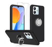 LYZXMY Funda para Cubot Note 40 (6.56") Negro + Soporte Giratorio + Vidrio Templado Película Protectora - Carcasa Silicona TPU Suave Caso Case