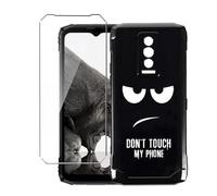 LYZXMY Funda para DOOGEE Blade 10 Ultra(6.56") Negro Carcasa +1 Protectores de Pantalla de Vidrio Templado, Carcasa Suave de Silicona TPU-DUO5