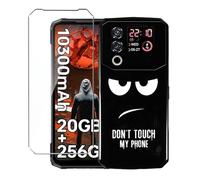 LYZXMY Funda para DOOGEE Blade10 MAX(6.56") Negro Carcasa + Protectores de Pantalla de Vidrio Templado, Carcasa Suave de Silicona TPU-DUO5