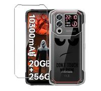 LYZXMY Funda para DOOGEE Blade10 MAX(6.56") Transparente Carcasa + Protectores de Pantalla de Vidrio Templado, Carcasa Suave de Silicona TPU-DUO5