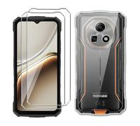 LYZXMY Funda para Doogee Fire 7(6.6") Transparente Carcasa +2 Protectores de Pantalla de Vidrio Templado, Carcasa Suave de Silicona TPU