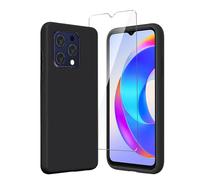 LYZXMY Funda para Doogee N55 Plus (6.56") + 1 x Protector de Pantalla Vidrio Templado Película Protectora - Negro Carcasa Silicona TPU Suave Caso Case
