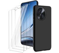 LYZXMY Funda para DOOGEE Note 59(6.75") Negro Carcasa +3 Protectores de Pantalla de Vidrio Templado, Carcasa Suave de Silicona TPU