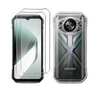 LYZXMY Funda para Doogee S Cyber Pro(6.6") Transparente Carcasa +2 Protectores de Pantalla de Vidrio Templado, Carcasa Suave de Silicona TPU