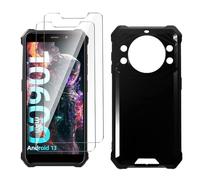 LYZXMY Funda para FOSSiBOT F101 Pro(5.45") Negro Carcasa +2 Protectores de Pantalla de Vidrio Templado, Carcasa Suave de Silicona TPU