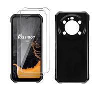 LYZXMY Funda para FOSSiBOT F109 5G(6.745") Negro Carcasa +2 Protectores de Pantalla de Vidrio Templado, Carcasa Suave de Silicona TPU