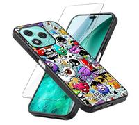 LYZXMY Funda para Honor 400 Lite (6.7") + Protector de Pantalla Vidrio Templado Película Protectora - Negro Carcasa Silicona TPU Suave Caso Case - Monster