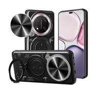 LYZXMY Funda para Honor Magic 7 Lite/Honor Magic7 Lite 5G con Soporte de Metal Anillo Holderd y la Cubierta de la cámara de Diapositivas Carcasa- Negro
