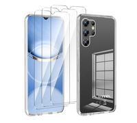 LYZXMY Funda para Oukitel C1(6.52") Transparente Carcasa +3 Protectores de Pantalla de Vidrio Templado, Carcasa Suave de Silicona TPU