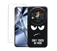 LYZXMY Funda para Oukitel WP200 Pro(6.7") Negro Carcasa +1 Protectores de Pantalla de Vidrio Templado, Carcasa Suave de Silicona TPU-DUO5