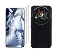 LYZXMY Funda para Oukitel WP200 Pro(6.7") Negro Carcasa +2 Protectores de Pantalla de Vidrio Templado, Carcasa Suave de Silicona TPU