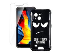 LYZXMY Funda para Oukitel WP32(5.93") Negro Carcasa +1 Protectores de Pantalla de Vidrio Templado, Carcasa Suave de Silicona TPU-DUO5