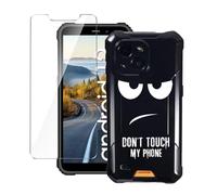 LYZXMY Funda para Oukitel WP32 Pro(6.52") Negro Carcasa +1 Protectores de Pantalla de Vidrio Templado, Carcasa Suave de Silicona TPU-DUO5