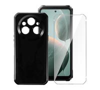LYZXMY Funda para Oukitel WP35 (6.6") + 1 x Protector de Pantalla Vidrio Templado Película Protectora - Negro Carcasa Silicona TPU Suave Caso Case