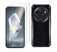 LYZXMY Funda para Oukitel WP35(6.6") Negro Carcasa +2 Protectores de Pantalla de Vidrio Templado, Carcasa Suave de Silicona TPU