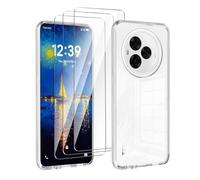 LYZXMY Funda para TCL NxtPaper 60 Ultra 5G(7.2") Transparente Carcasa +3 Protectores de Pantalla de Vidrio Templado, Carcasa Suave de Silicona TPU