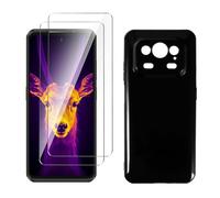 LYZXMY Funda para Ulefone Armor 25T Pro(6.78") Negro Carcasa +2 Protectores de Pantalla de Vidrio Templado, Carcasa Suave de Silicona TPU