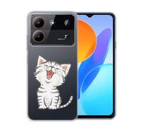 LYZXMY Funda para ZTE Blade A54 (6.6") Pattern-Cat Transparente Carcasa Silicona TPU Suave Caso Case