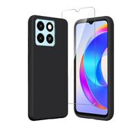 LYZXMY Funda para ZTE Blade A55 (6.75") + 1 x Protector de Pantalla Vidrio Templado Película Protectora - Negro Carcasa Silicona TPU Suave Caso Case