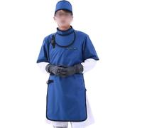 LYZXYZAI Delantal de plomo Escudo de radiación de rayos X Ropa Con collar de protección de tiroides para odontología clínicas de mascotas hospitales,0.35mmpb,S