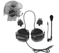 LZAQHMT Auriculares Tácticos con Cancelación De Ruido Y Micrófono - Auriculares Impermeables con Orejeras, Casco Militar Y Compatible con Radio PTT para Caza Y Tiro(Matte Black)