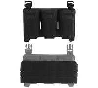 LZAQHMT Bolsa Táctica con Compartimentos para Placas con Triple Portacargador - Organizador De Placas Adaptadoras MOLLE para Caza, Airsoft Y Equipo Militar(BK)