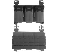 LZAQHMT Bolsa Táctica con Compartimentos para Placas con Triple Portacargador - Organizador De Placas Adaptadoras MOLLE para Caza, Airsoft Y Equipo Militar(WG)