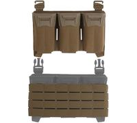 LZAQHMT Bolsa Táctica con Compartimentos para Placas con Triple Portacargador - Organizador De Placas Adaptadoras MOLLE para Caza, Airsoft Y Equipo Militar(CB)