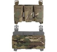 LZAQHMT Bolsa Táctica con Compartimentos para Placas con Triple Portacargador - Organizador De Placas Adaptadoras MOLLE para Caza, Airsoft Y Equipo Militar(CP)