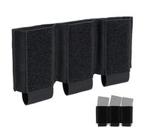 LZAQHMT Bolsa Táctica Triple Cargador 5.56 para Chaleco Caza Airsoft MK3 MK4 Soporte Elástico para Cargador Integrado(BK)