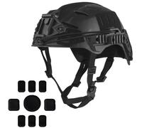 LZAQHMT Casco Paintball Airsoft 3.0 con Riel, Correa Barbilla Ajustable Almohadillas Reforzadas Soporte Frontal para Gafas Visión Nocturna para Caza Táctica Equipo Militar(Black)