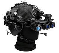 LZAQHMT Casco Táctico 9 En 1 con Auriculares, Modelo NVG, Linterna Y Gafas Protectoras Bolsa para Contrapeso Kit Equipo Protección para Cosplay, Paintball Y Airsoft