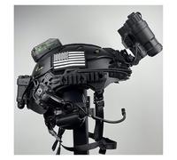 LZAQHMT Casco Táctico Airsoft Modelo Visión Nocturna AN/PVS31 Auriculares Comunicación Casco para Juegos rol, Caza Tiro Aire Libre(BK)